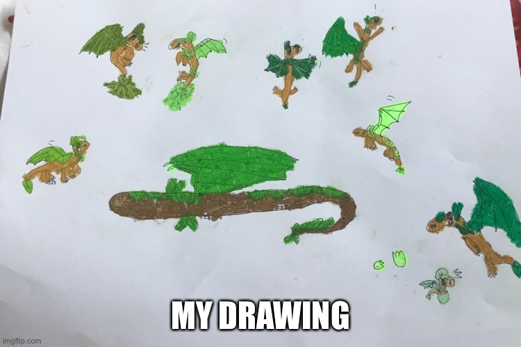 Drawing #2 | MY DRAWING | image tagged in dragon,leafy | made w/ Imgflip meme maker