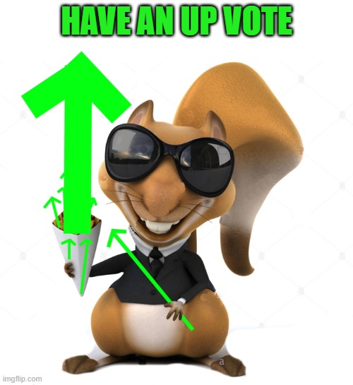 have an up vote | HAVE AN UP VOTE | image tagged in upvote squirrel | made w/ Imgflip meme maker