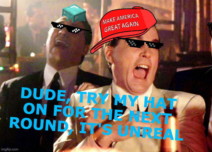 Swapping Party Hats Is Fun | DUDE, TRY MY HAT    ON FOR THE NEXT       ROUND, IT'S UNREAL | image tagged in memes,good fellas hilarious,laughing men in suits,good vibes,good vs evil,hat | made w/ Imgflip meme maker