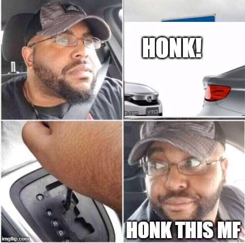 car reverse | HONK! HONK THIS MF | image tagged in car reverse | made w/ Imgflip meme maker