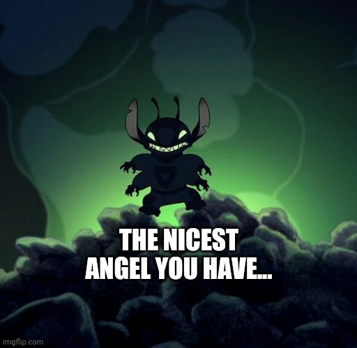 Stitch | THE NICEST ANGEL YOU HAVE... | image tagged in stitch | made w/ Imgflip meme maker