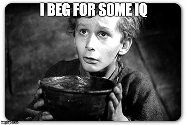 Beggar | I BEG FOR SOME IQ | image tagged in beggar | made w/ Imgflip meme maker