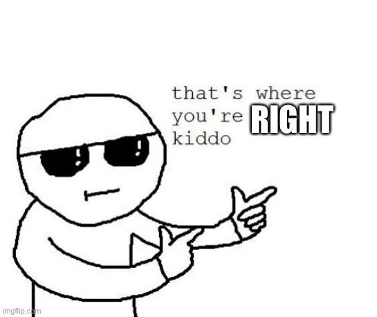 That's where you're wrong kiddo | RIGHT | image tagged in that's where you're wrong kiddo | made w/ Imgflip meme maker