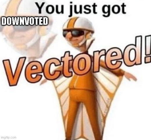 You just got vectored | DOWNVOTED | image tagged in you just got vectored | made w/ Imgflip meme maker