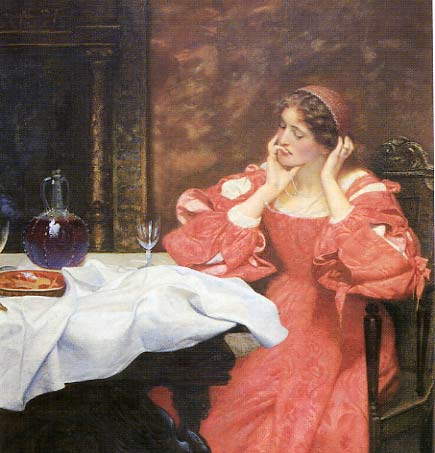 Lady with an empty glass of wine in an old painting Blank Meme Template