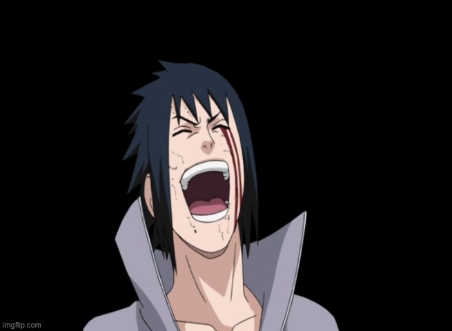 Sasuke laugh | image tagged in sasuke laugh | made w/ Imgflip meme maker