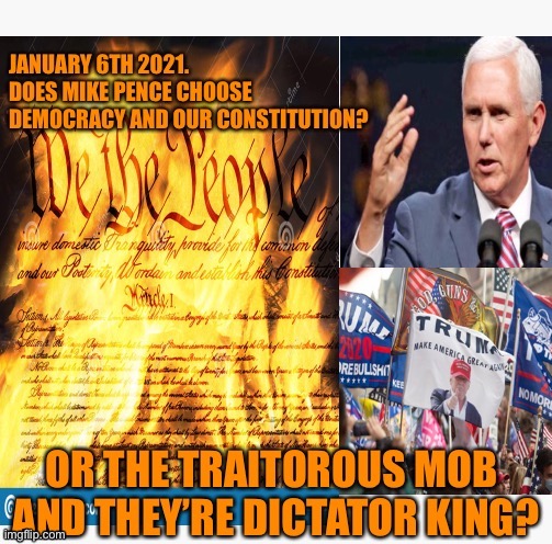 Democracy on trial | image tagged in donald trump,mike pence,constitution,traitors,maga,joe biden | made w/ Imgflip meme maker