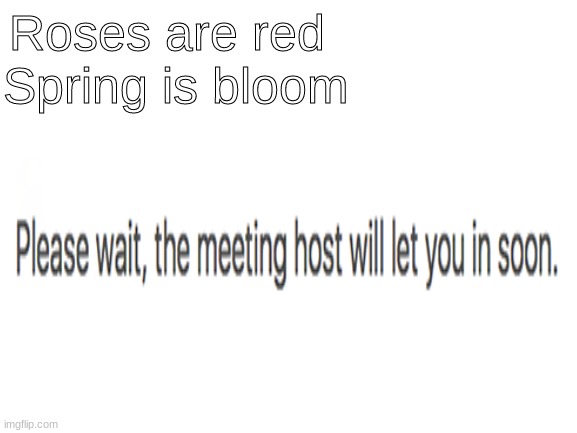 yes | Roses are red; Spring is bloom | image tagged in zoom | made w/ Imgflip meme maker