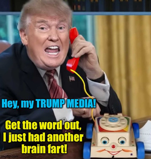 TRUMP MEDIA | Hey, my TRUMP MEDIA! Get the word out, 
I just had another 
brain fart! | image tagged in i'm the president | made w/ Imgflip meme maker
