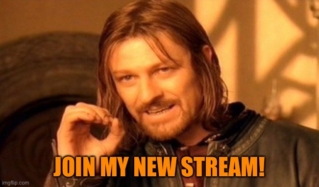 https://imgflip.com/m/BIRDS_ALL_DAY | JOIN MY NEW STREAM! | image tagged in memes,one does not simply | made w/ Imgflip meme maker