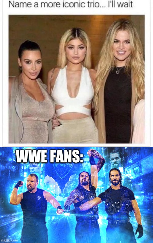 They are better in every way | WWE FANS: | image tagged in name a more iconic trio | made w/ Imgflip meme maker