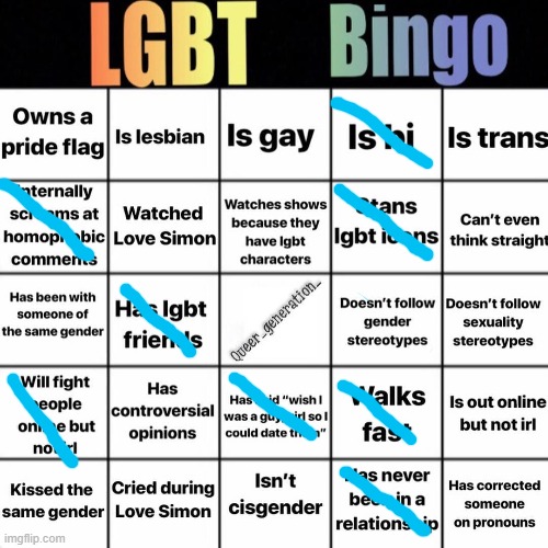 LGBTQ bingo | image tagged in lgbtq bingo | made w/ Imgflip meme maker