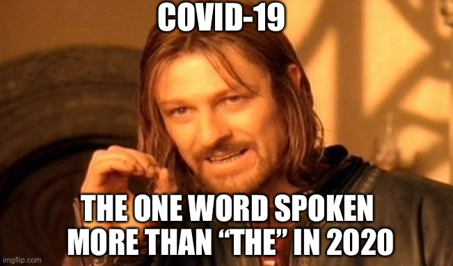 One Does Not Simply | COVID-19; THE ONE WORD SPOKEN 
MORE THAN “THE” IN 2020 | image tagged in memes,one does not simply | made w/ Imgflip meme maker