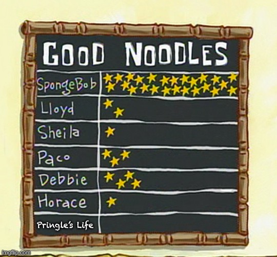 I’M A GOOD NOODLE | Pringle’s Life | made w/ Imgflip meme maker