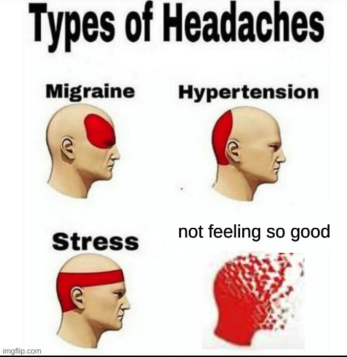 Types of Headaches meme | not feeling so good | image tagged in types of headaches meme | made w/ Imgflip meme maker