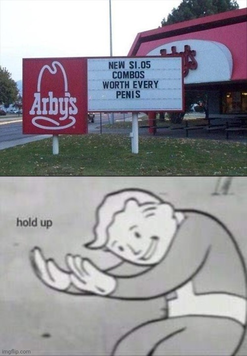 What a phallacy | image tagged in fallout hold up,anatomy,fast food,food,signs/billboards,funny signs | made w/ Imgflip meme maker