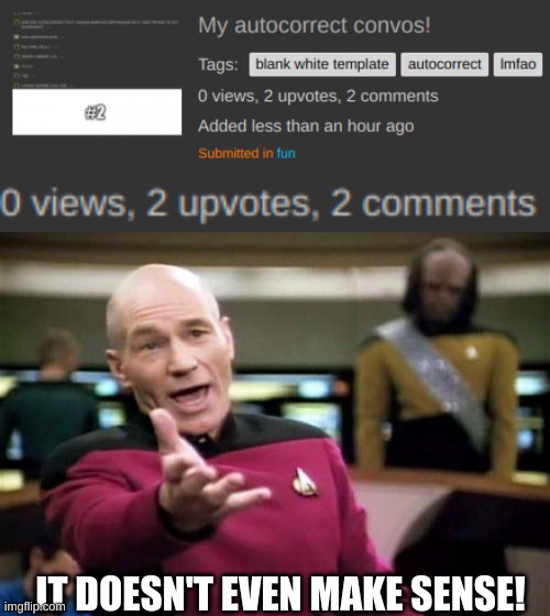 WtF | IT DOESN'T EVEN MAKE SENSE! | image tagged in memes,picard wtf | made w/ Imgflip meme maker