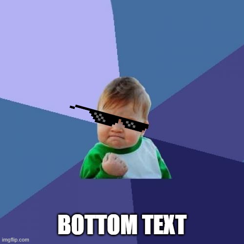 Success Kid Meme | BOTTOM TEXT | image tagged in memes,success kid | made w/ Imgflip meme maker