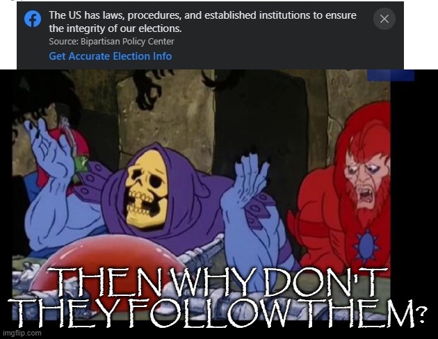 THEN WHY DON'T THEY FOLLOW THEM? | image tagged in skeletor at wit's end | made w/ Imgflip meme maker