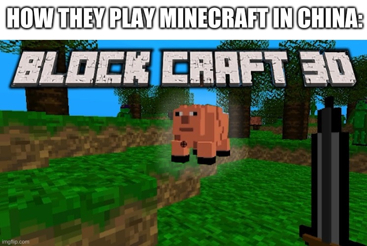 lmao its so bad | HOW THEY PLAY MINECRAFT IN CHINA: | image tagged in memes,funny,minecraft,bootleg,made in china | made w/ Imgflip meme maker
