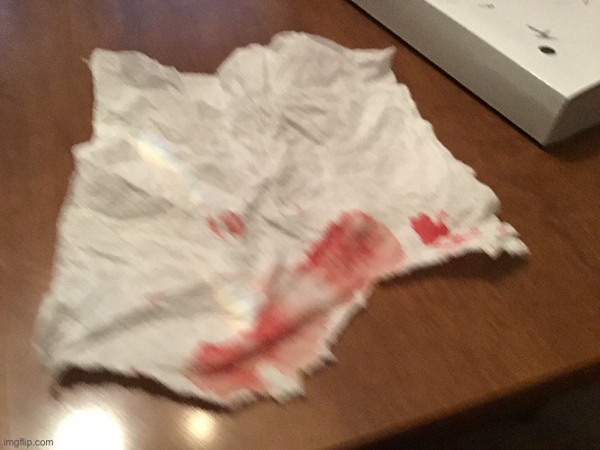 artistically bloody paper towel | made w/ Imgflip meme maker