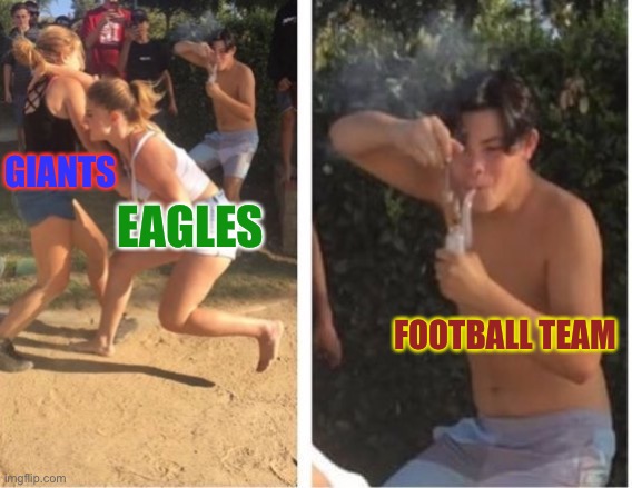 NFC Least Fight! | GIANTS; EAGLES; FOOTBALL TEAM | image tagged in dabbing dude | made w/ Imgflip meme maker