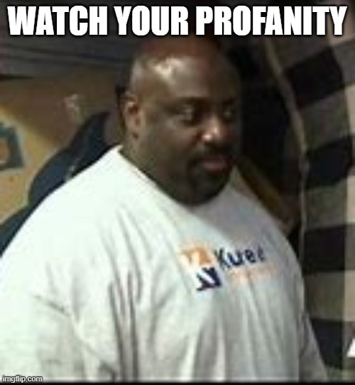 watch your profanity | WATCH YOUR PROFANITY | image tagged in watch your profanity | made w/ Imgflip meme maker