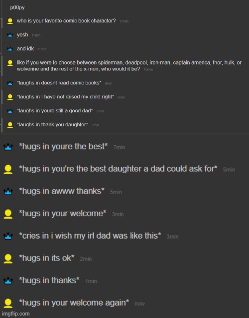 WHOLESOME CONVERSATION WITH DAUGHTER | image tagged in wholesome | made w/ Imgflip meme maker