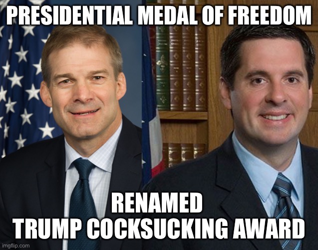 New award | PRESIDENTIAL MEDAL OF FREEDOM; RENAMED 
TRUMP COCKSUCKING AWARD | image tagged in donald trump,gold medal,politicians suck,minion,slaves | made w/ Imgflip meme maker