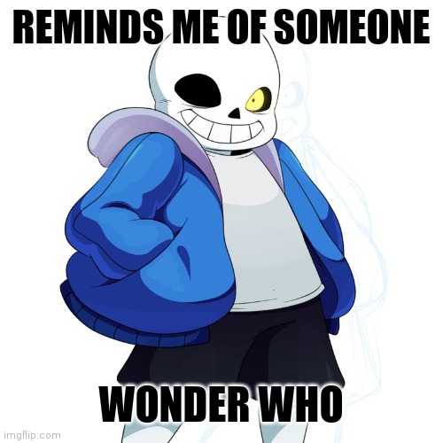 Sans Undertale | REMINDS ME OF SOMEONE WONDER WHO | image tagged in sans undertale | made w/ Imgflip meme maker