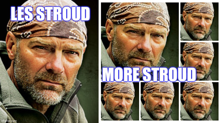 Les Stroud More Stroud | LES STROUD; MORE STROUD | image tagged in funny,more,this is useless,lols,stupid humor | made w/ Imgflip meme maker