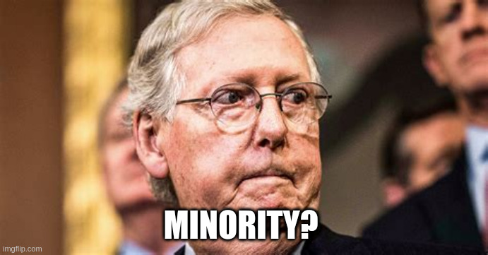GOP Senate MINORITY LEADER | MINORITY? | image tagged in mitch mcconnell | made w/ Imgflip meme maker