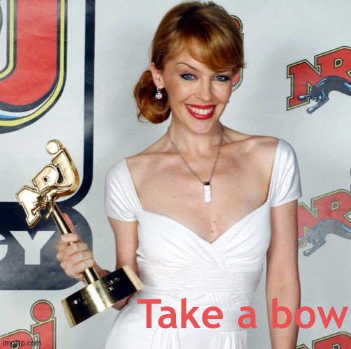 Kylie in award mode | Take a bow | image tagged in kylie award | made w/ Imgflip meme maker