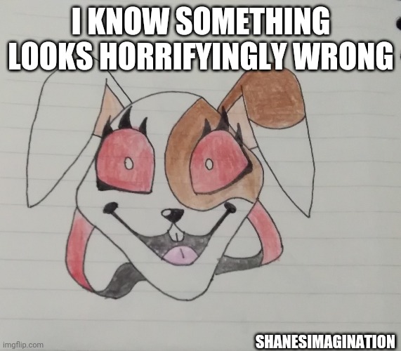 I KNOW SOMETHING LOOKS HORRIFYINGLY WRONG; SHANESIMAGINATION | image tagged in fnaf,vanny | made w/ Imgflip meme maker