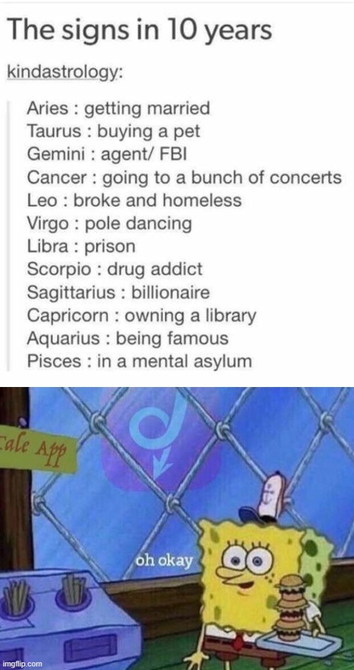 image tagged in oh okay spongebob | made w/ Imgflip meme maker