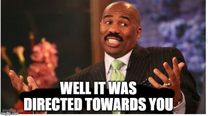 Well he's not 'wrong' | WELL IT WAS DIRECTED TOWARDS YOU | image tagged in well he's not 'wrong' | made w/ Imgflip meme maker