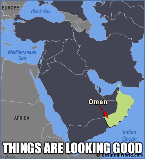 Oh man. Both Warnock and Ossoff might win their races?! | THINGS ARE LOOKING GOOD | image tagged in oman map,map,politics lol,senate,georgia,senators | made w/ Imgflip meme maker