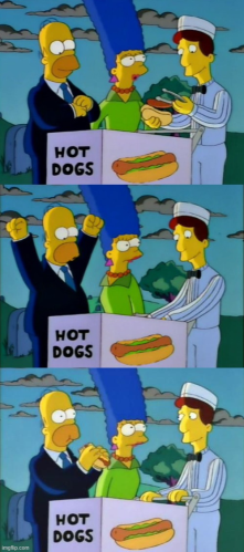 Simpson Hotdog Blank Meme Template
