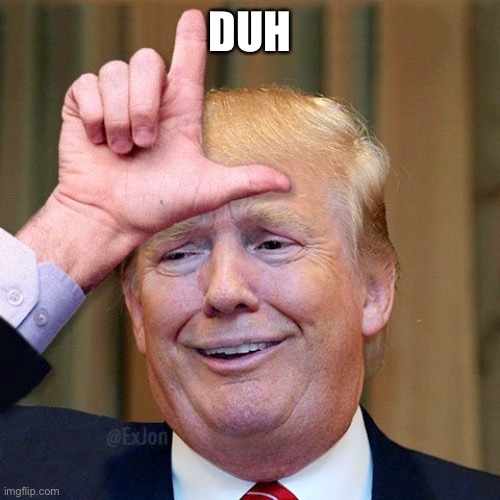 Loser. |  DUH | image tagged in trump loser,duhhh dumbass,duh,donald trump approves,make america great again,get outta here | made w/ Imgflip meme maker