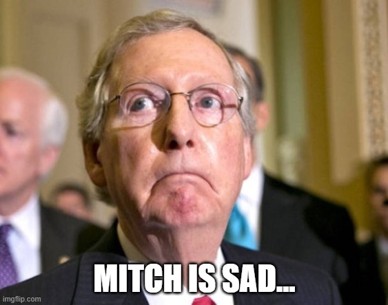 Mitch Sad | MITCH IS SAD... | image tagged in mitch mcconnell | made w/ Imgflip meme maker