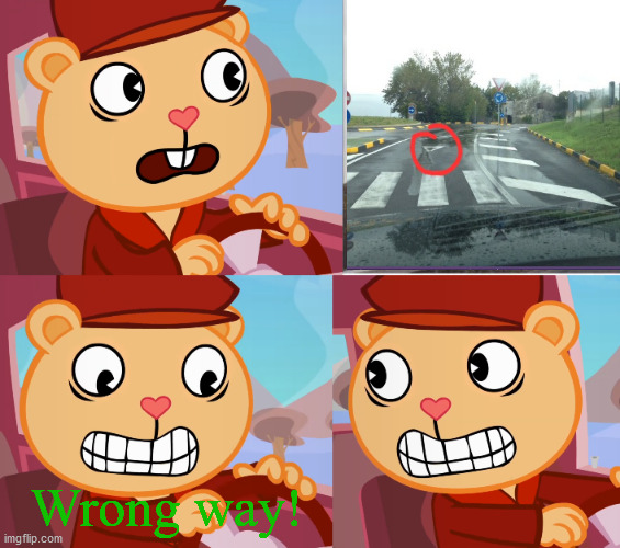 Car Reverse (HTF Version) | Wrong way! | image tagged in car reverse htf version | made w/ Imgflip meme maker