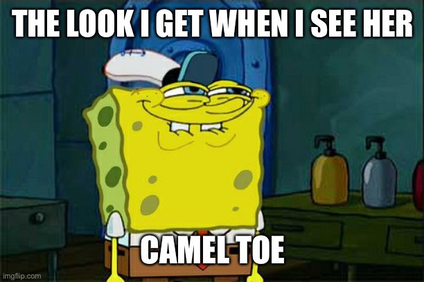 Camel toe | THE LOOK I GET WHEN I SEE HER; CAMEL TOE | image tagged in memes,don't you squidward | made w/ Imgflip meme maker