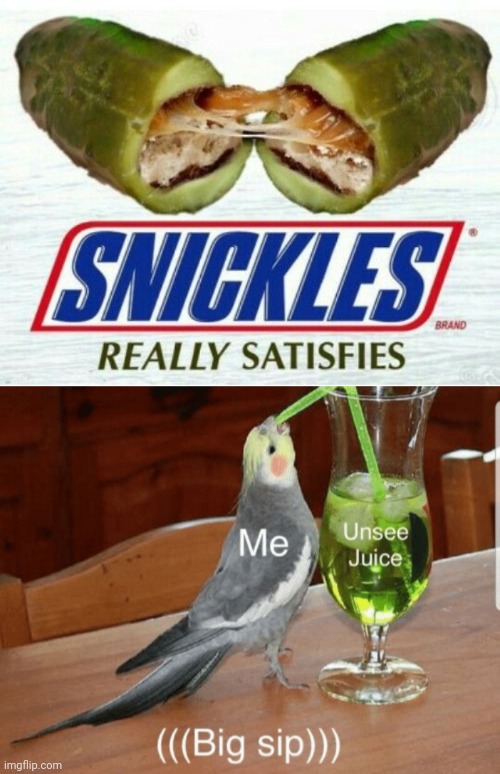 SNICKLES | image tagged in unsee juice,memes,funny | made w/ Imgflip meme maker