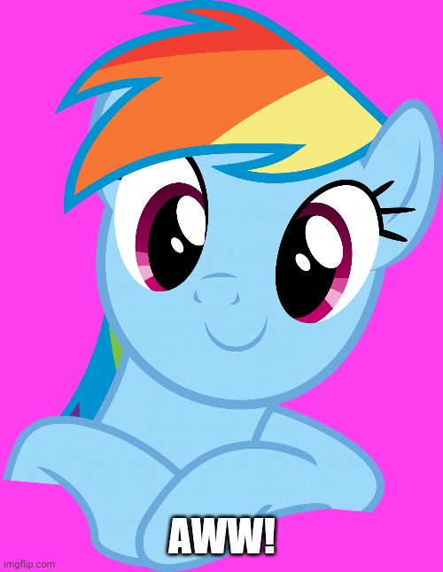 Happy Rainbow Dash (MLP) | AWW! | image tagged in happy rainbow dash mlp | made w/ Imgflip meme maker