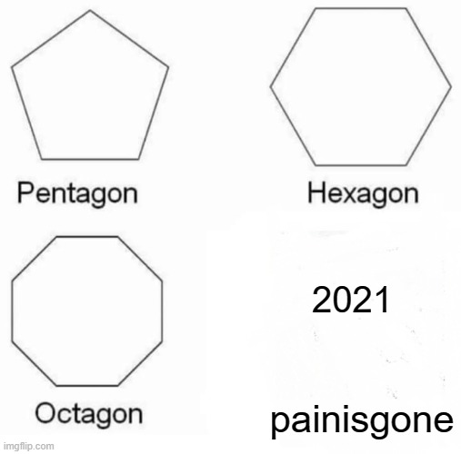 Pentagon Hexagon Octagon | 2021; painisgone | image tagged in memes,pentagon hexagon octagon | made w/ Imgflip meme maker