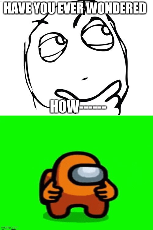 HAVE YOU EVER WONDERED; HOW------ | image tagged in memes,question rage face | made w/ Imgflip meme maker