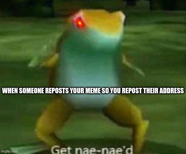 A d r e s s | WHEN SOMEONE REPOSTS YOUR MEME SO YOU REPOST THEIR ADDRESS | image tagged in get nae-nae'd | made w/ Imgflip meme maker