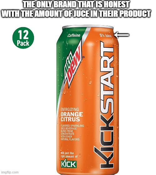 Mt. Dew | THE ONLY BRAND THAT IS HONEST WITH THE AMOUNT OF JUCE IN THEIR PRODUCT; ← | image tagged in blank white template | made w/ Imgflip meme maker