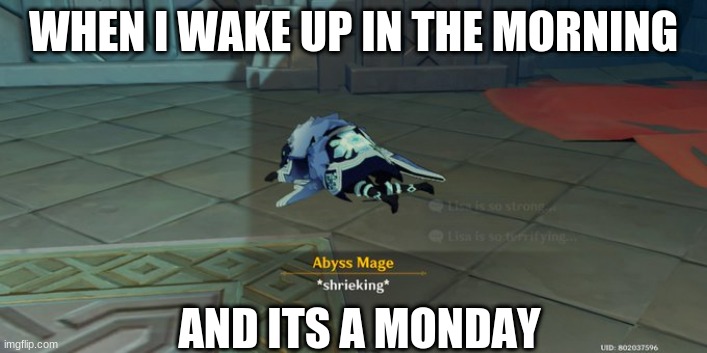 Shrieking | WHEN I WAKE UP IN THE MORNING; AND ITS A MONDAY | image tagged in shrieking | made w/ Imgflip meme maker