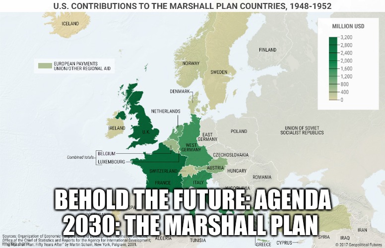 BEHOLD THE FUTURE: AGENDA 2030: THE MARSHALL PLAN | image tagged in politics | made w/ Imgflip meme maker